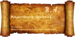 Mayersberg Apostol névjegykártya